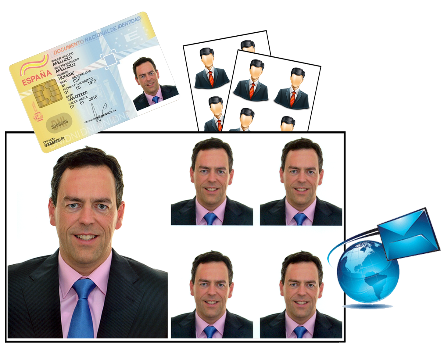 Imprime tus fotos de carnet o DNI desde tu casa enviándonos tu foto...