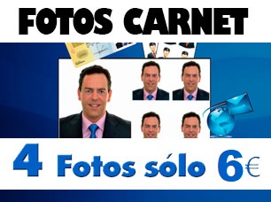 4 FOTOS DNI / CARNET POR SOLO 6€