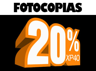 20% DE DESCUENTO EN FOTOCOPIAS